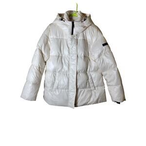 TWO BY VINCE CAMUTO White Boxy Ski Casual Dress Puffer Jacket SZ L